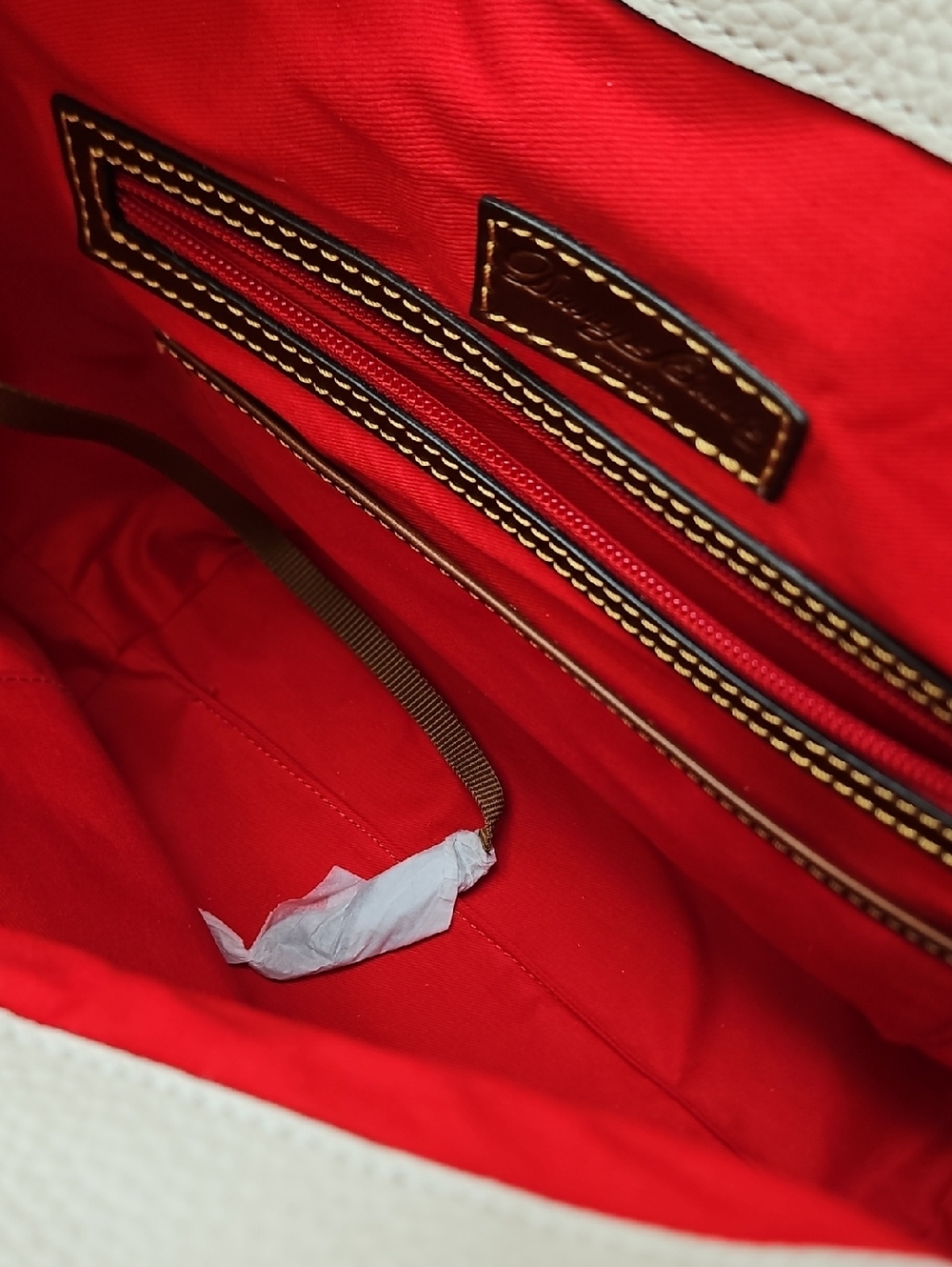 Dooney & Bourke Bone Pebble Leather Hobo Bag - Picture 9 of 16